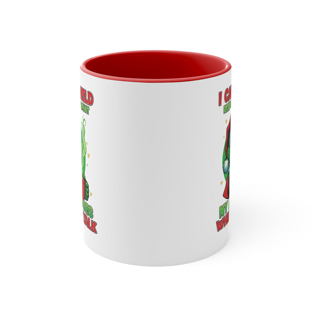 Grumpy Green Man Christmas Accent Mug