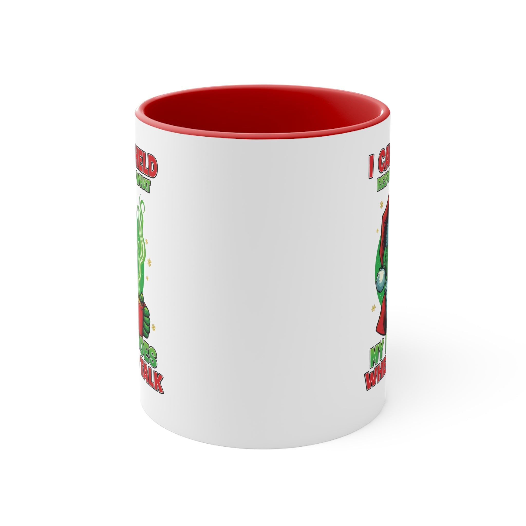 Grumpy Green Man Christmas Accent Mug