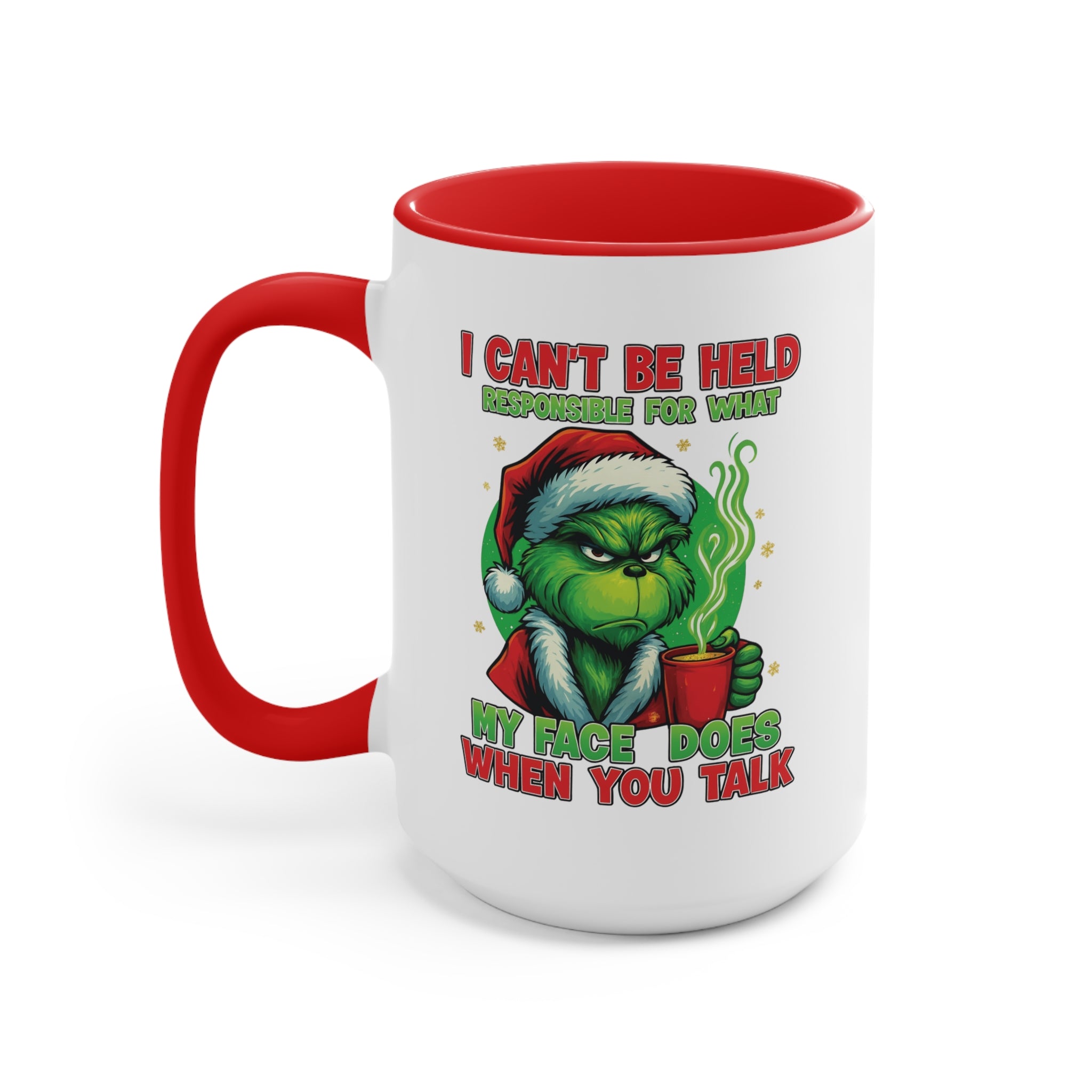 Grumpy Green Man Christmas Accent Mug