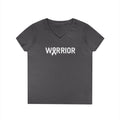 White Ribbon Warrior Gildan V-Neck Tee