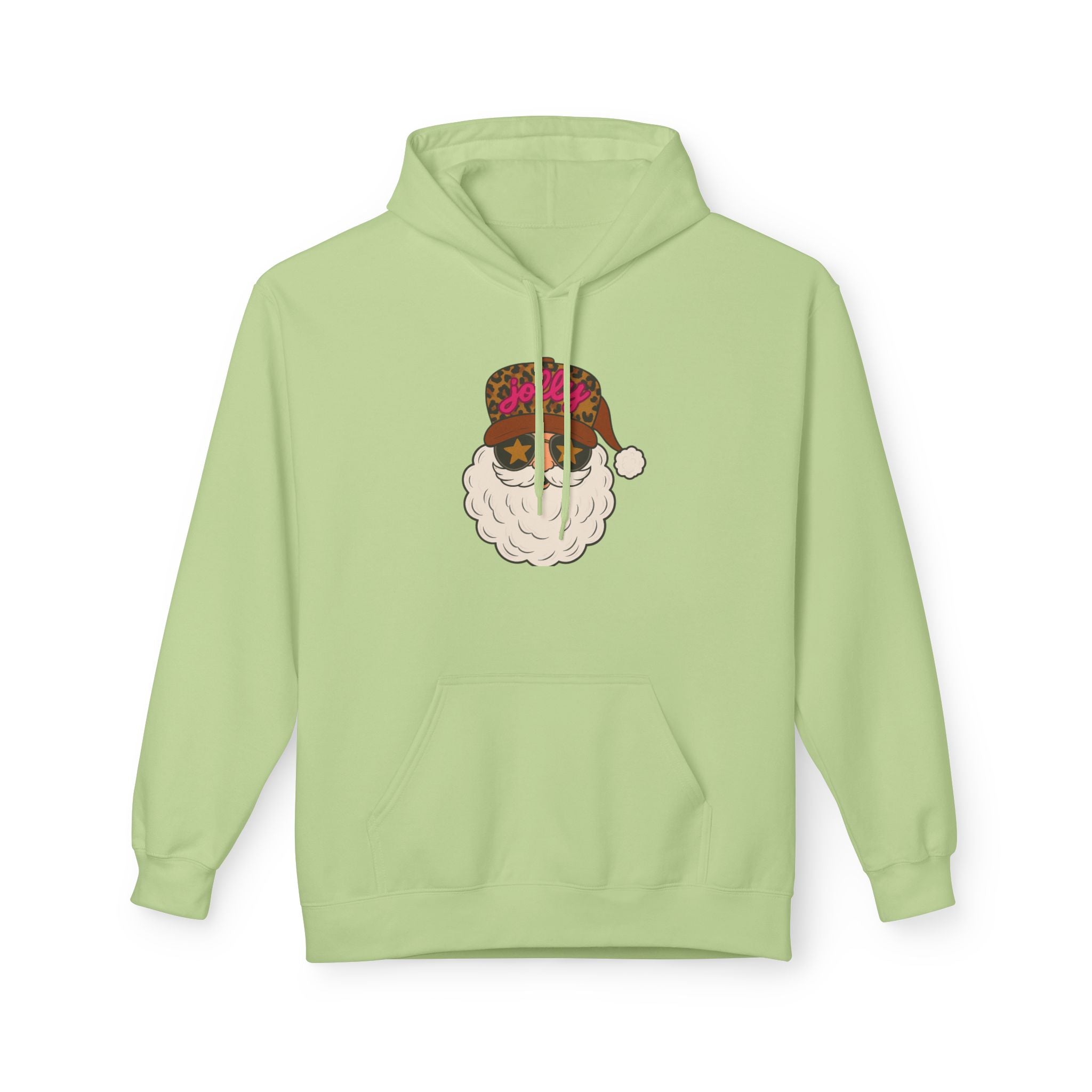 Cheetah Jolly Santa Fleece Hoodie
