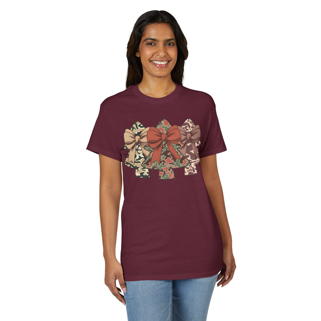 Camo Bow Trees Gildan unisex T-Shirt
