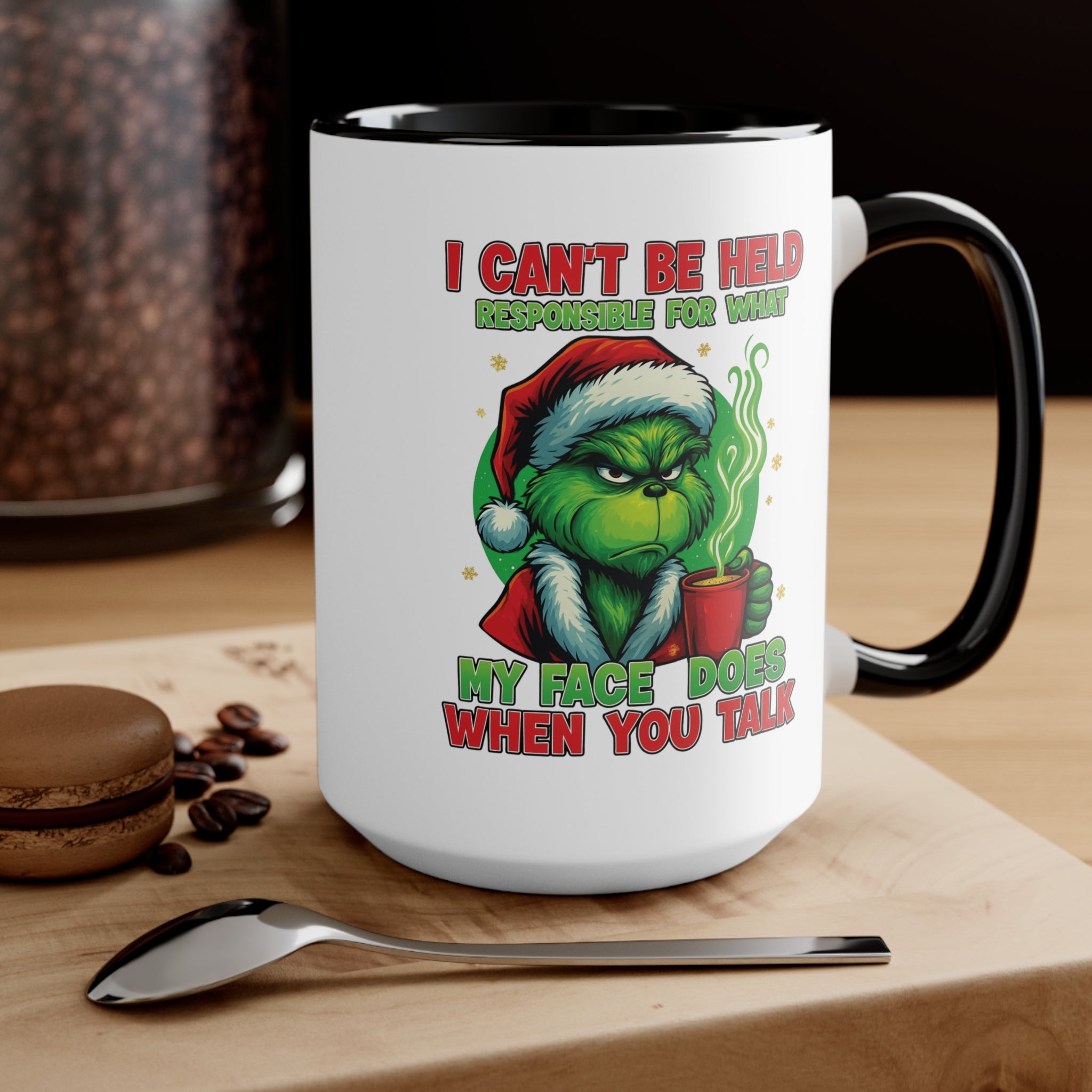 Grumpy Green Man Christmas Accent Mug