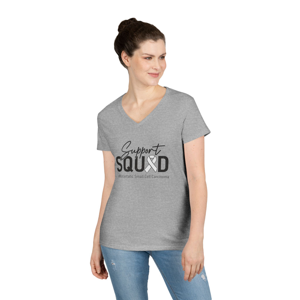 White Ribbon Support Gildan V-Neck Tee