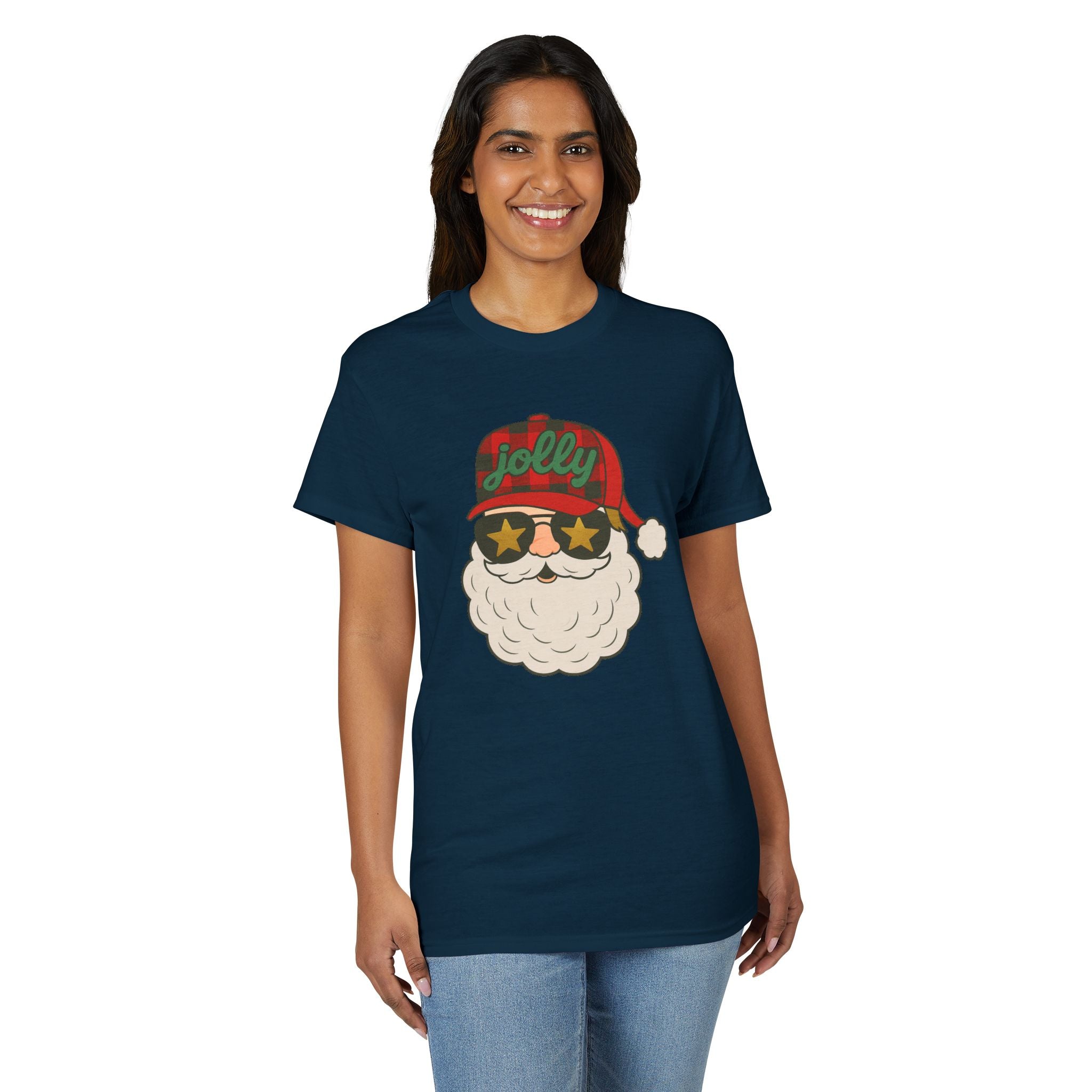 Buffalo Plaid Jolly Santa Gildan unisex T-Shirt