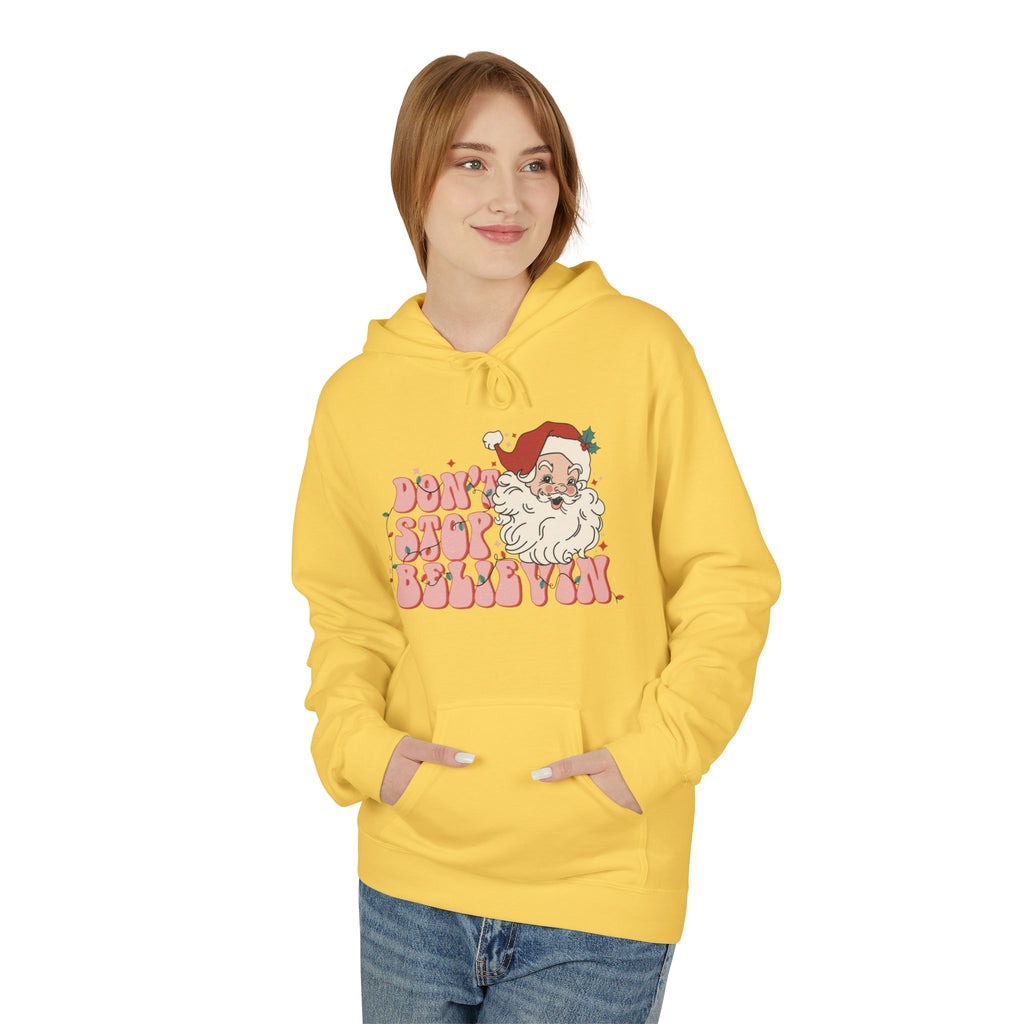 Don’t Stop Believin’ in Santa Fleece Hoodie