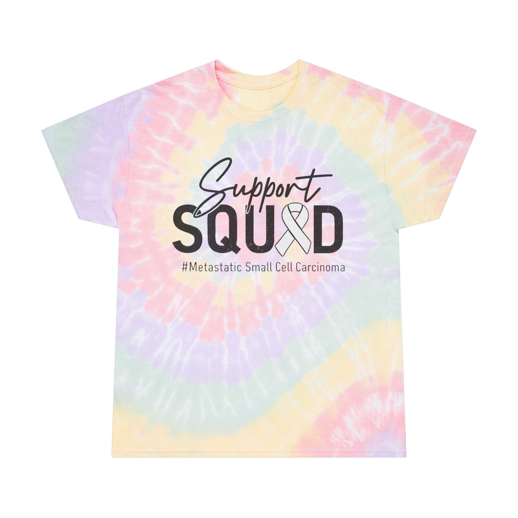 White Ribbon Support Tie-Dye Spiral Tee