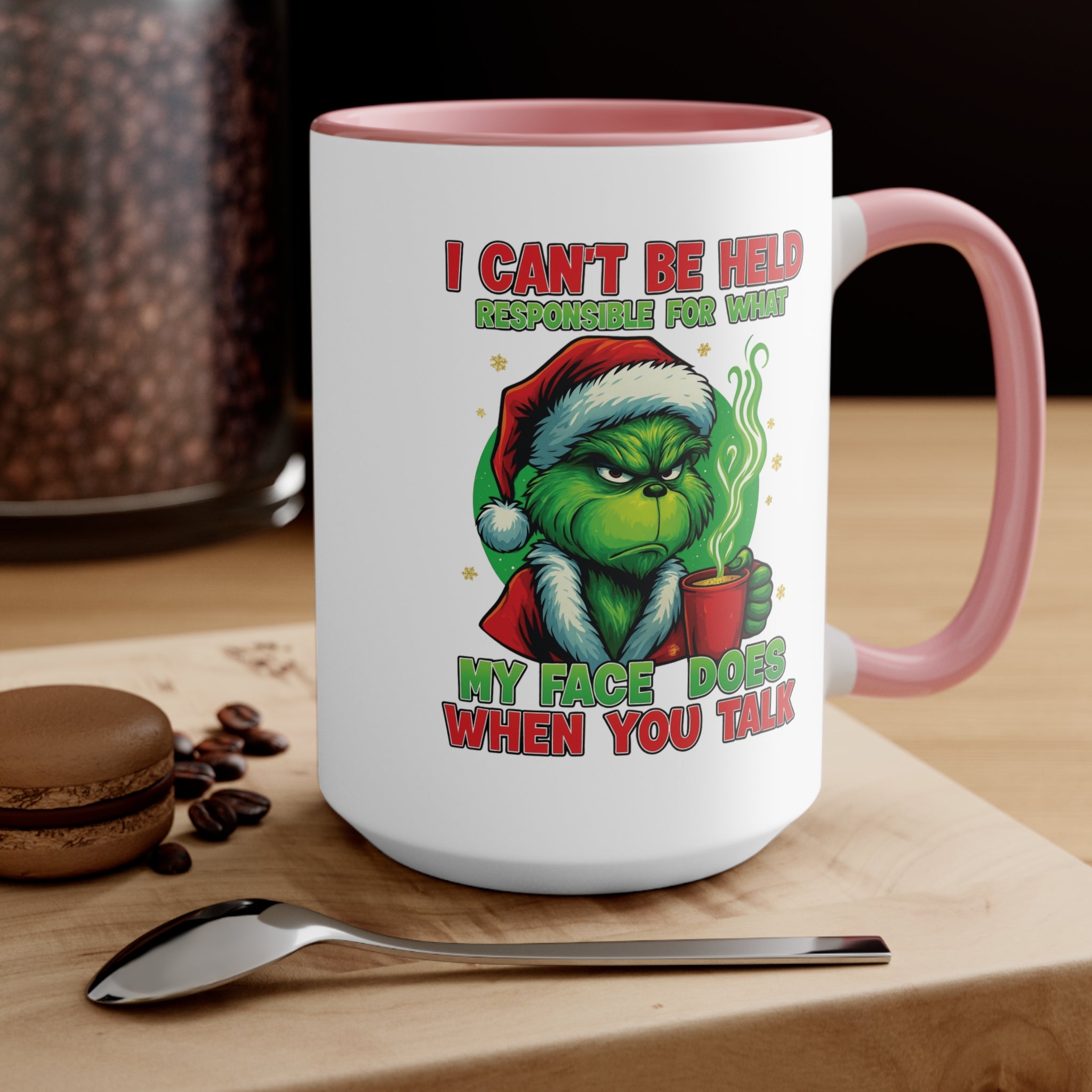 Grumpy Green Man Christmas Accent Mug
