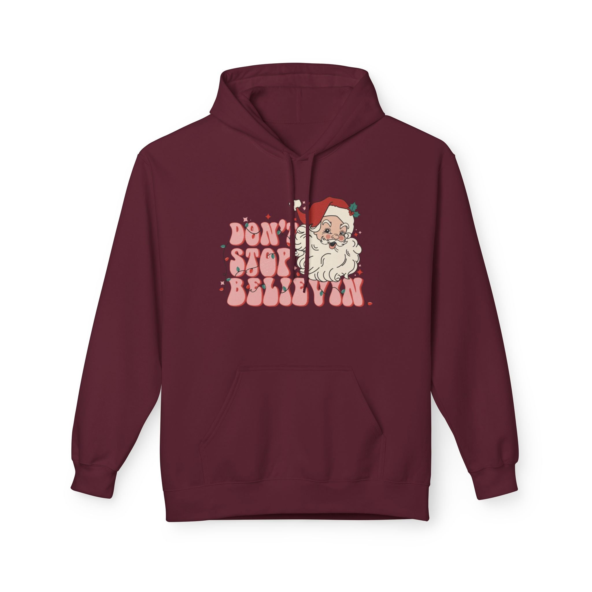 Don’t Stop Believin’ in Santa Fleece Hoodie