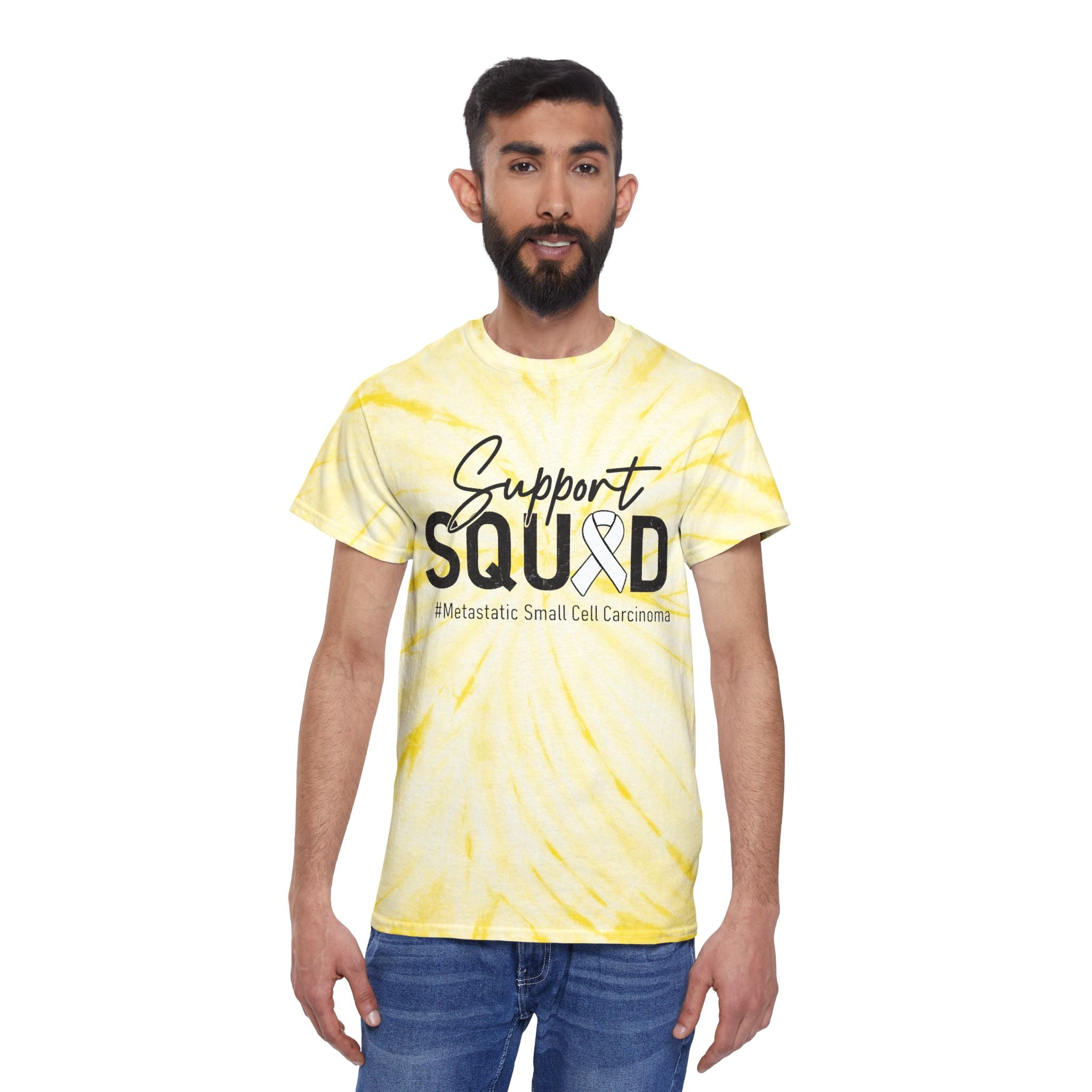 White Ribbon Support Tie-Dye Cyclone Tee