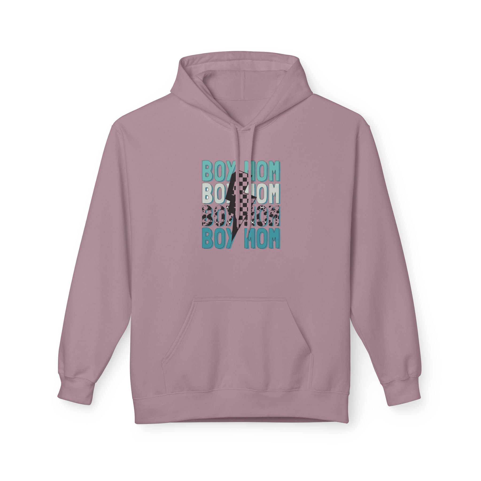 Boy Mom Cow Print Fleece Hoodie