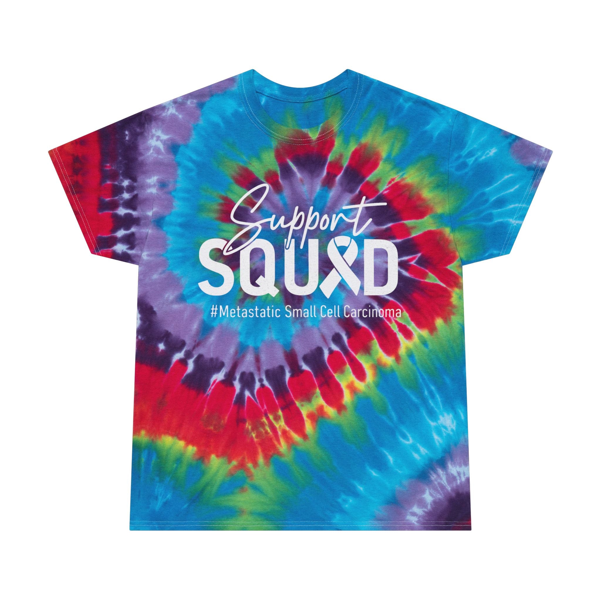 White Ribbon Support Tie-Dye Spiral Tee