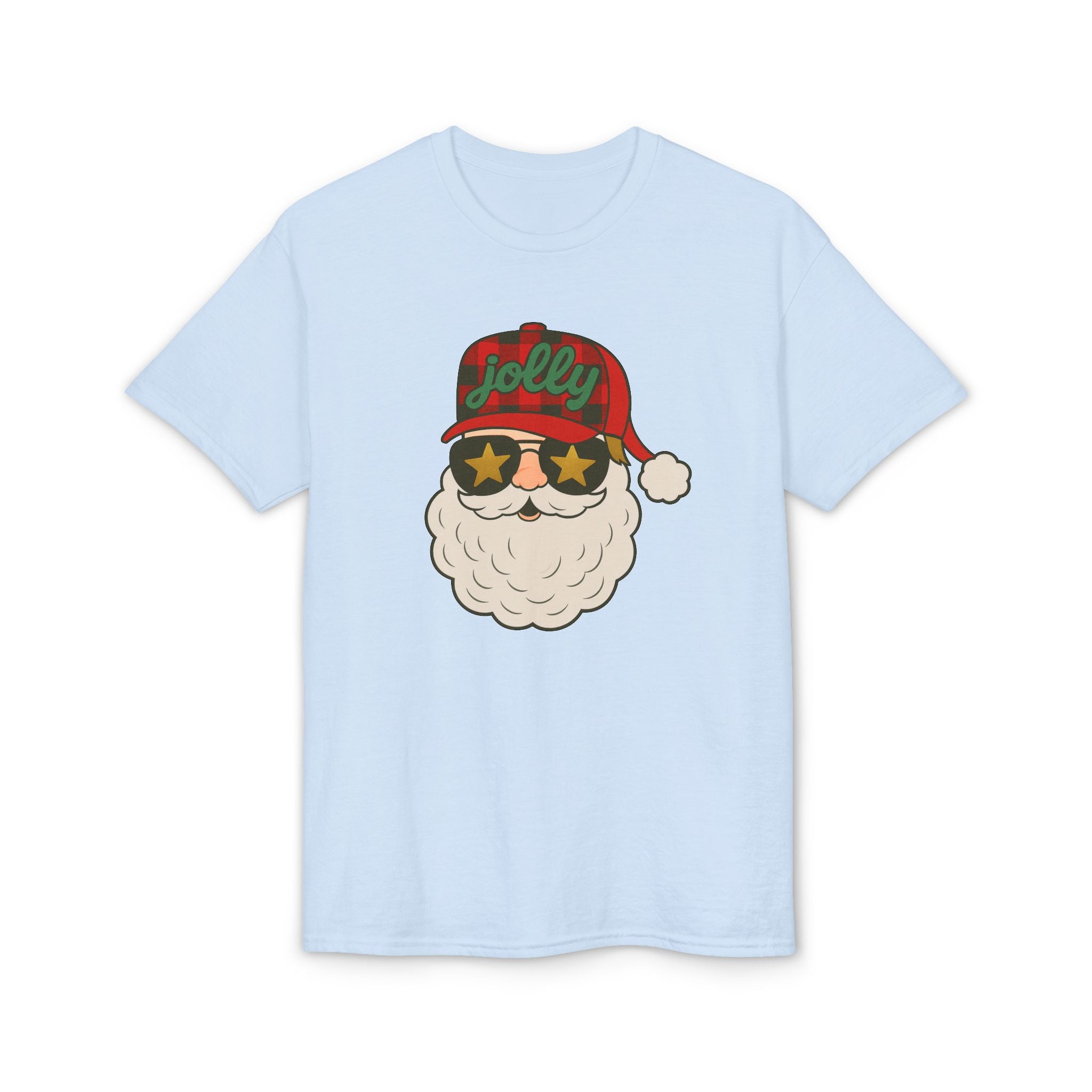 Buffalo Plaid Jolly Santa Gildan unisex T-Shirt