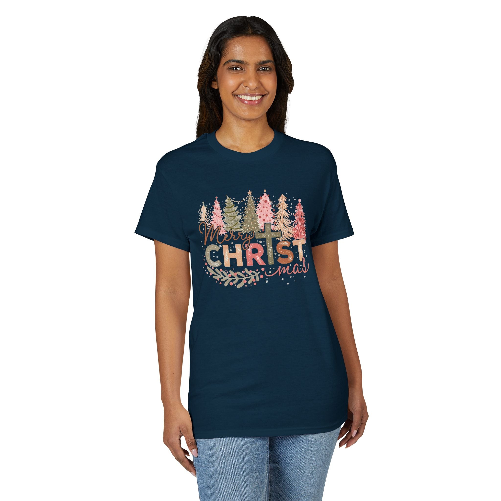 Merry Christmas Cross Gildan unisex T-Shirt