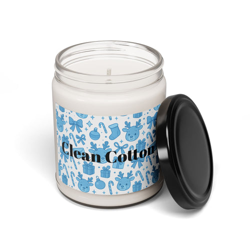 Blue Festive Clean Cotton Scented Soy Candle