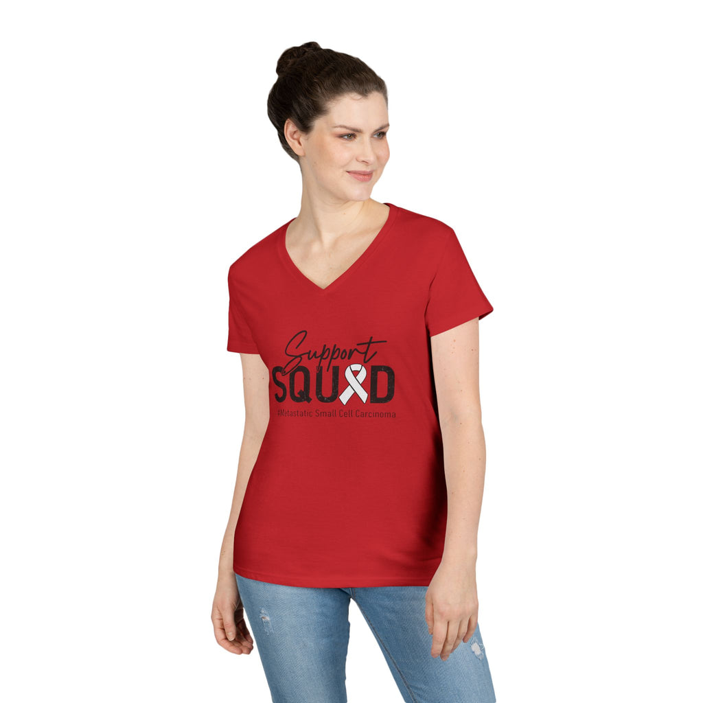 White Ribbon Support Gildan V-Neck Tee