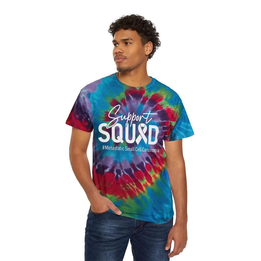 White Ribbon Support Tie-Dye Spiral Tee