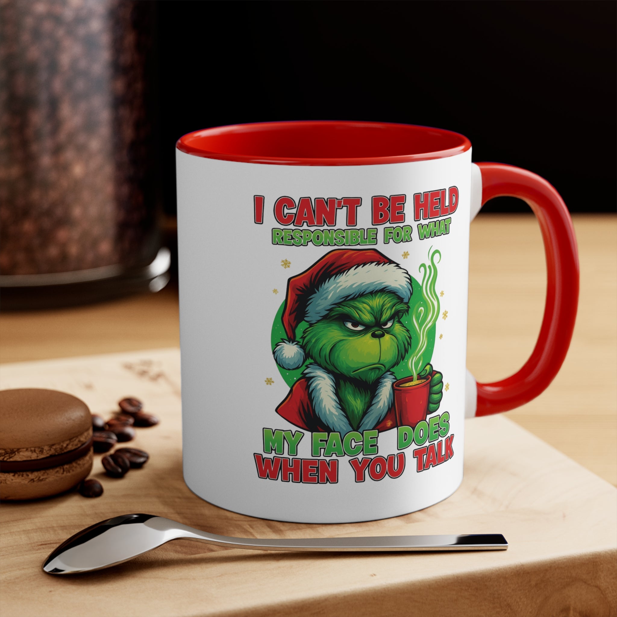 Grumpy Green Man Christmas Accent Mug