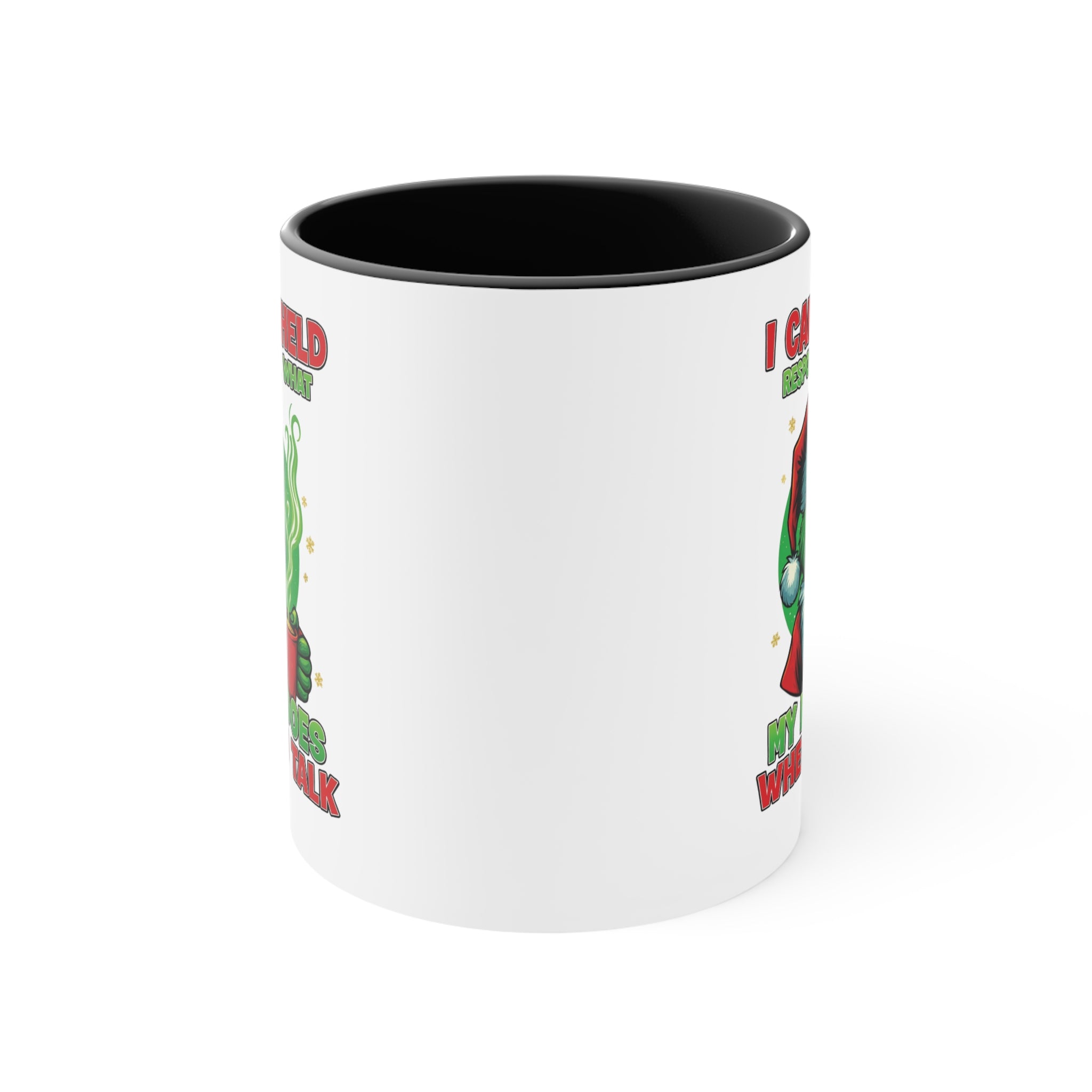 Grumpy Green Man Christmas Accent Mug