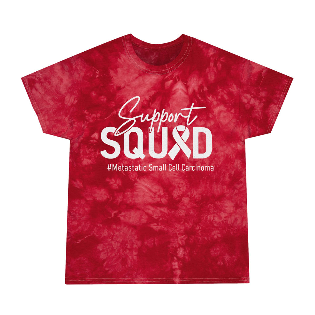 White Ribbon Support Tie-Dye Crystal Tee