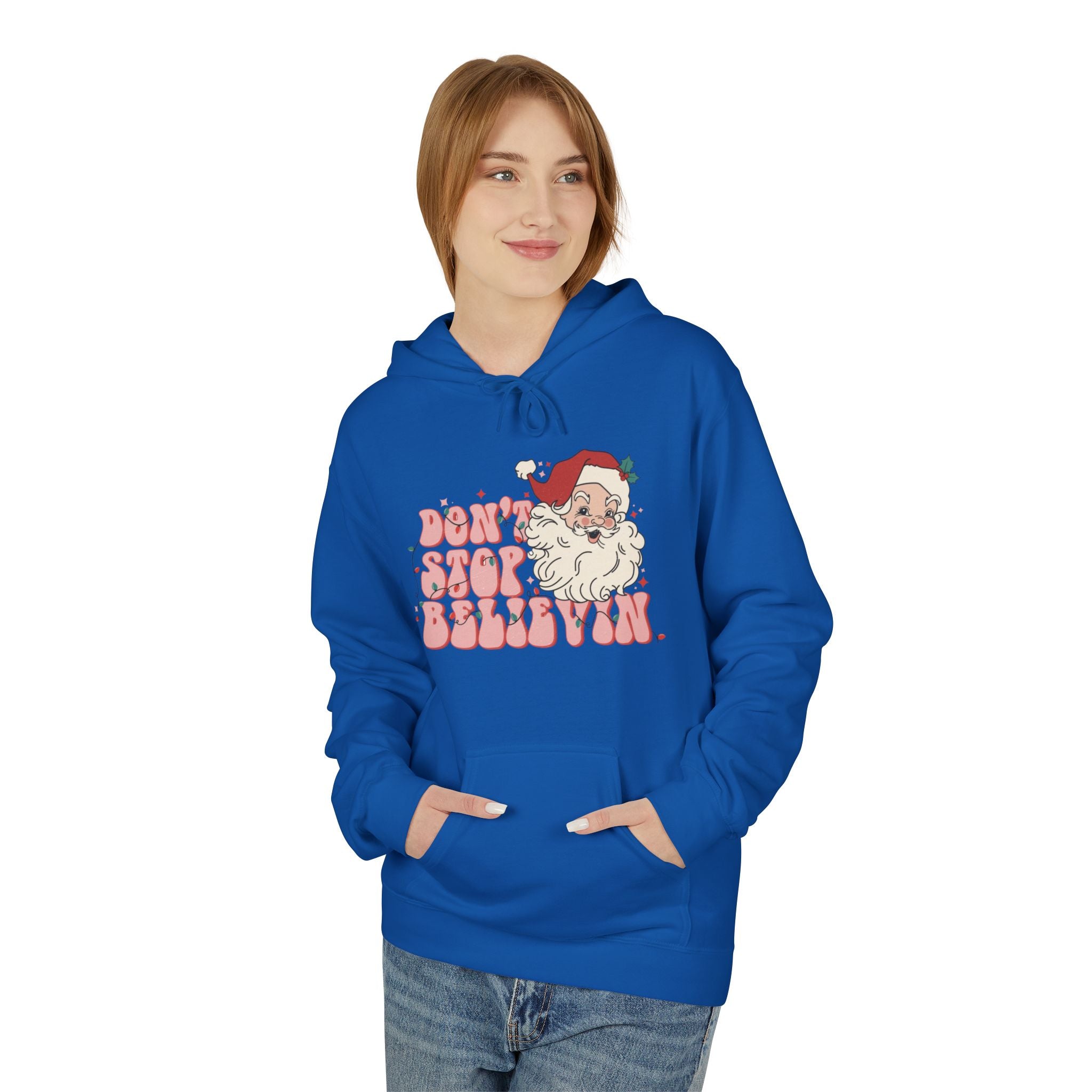 Don’t Stop Believin’ in Santa Fleece Hoodie