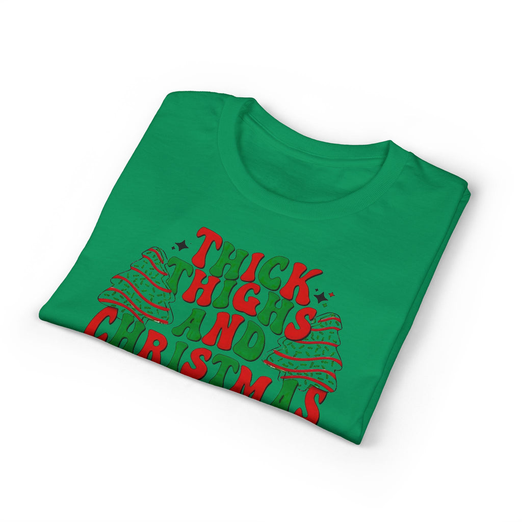 Thick Thighs and Christmas Vibes Gildan unisex T-Shirt