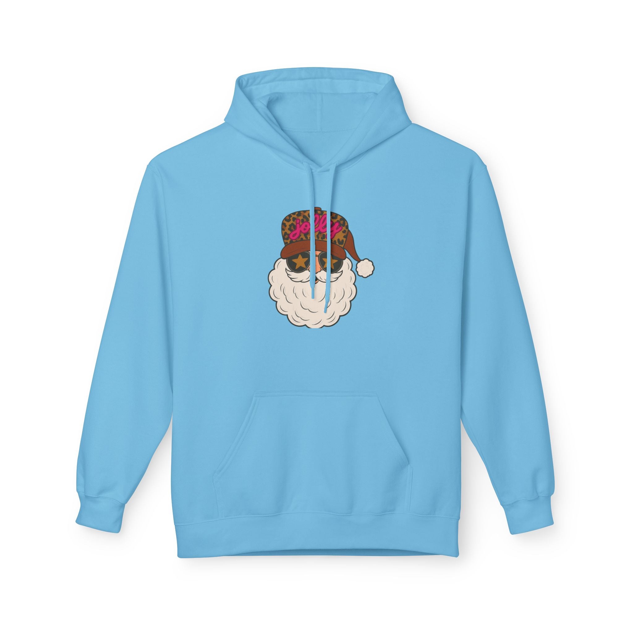 Cheetah Jolly Santa Fleece Hoodie