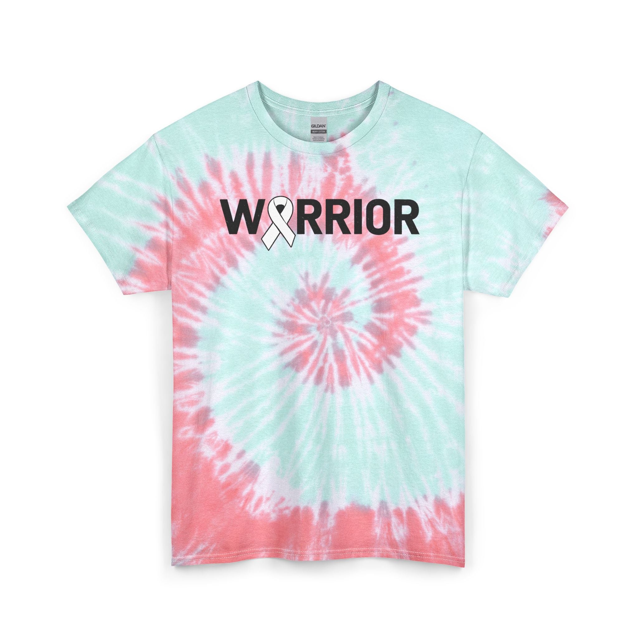White Ribbon Warrior Tie-Dye Gildan unisex Tee