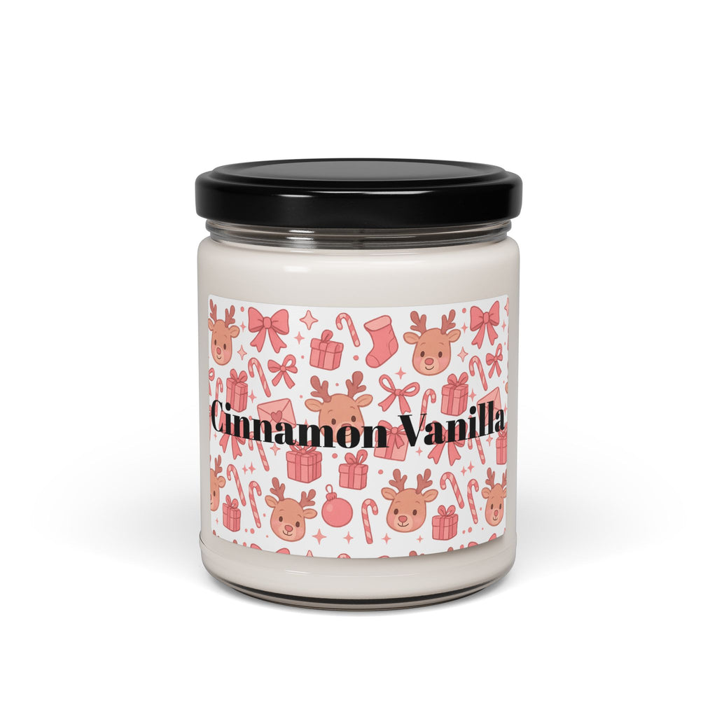Pink Festive Cinnamon Vanilla Scented Soy Candle