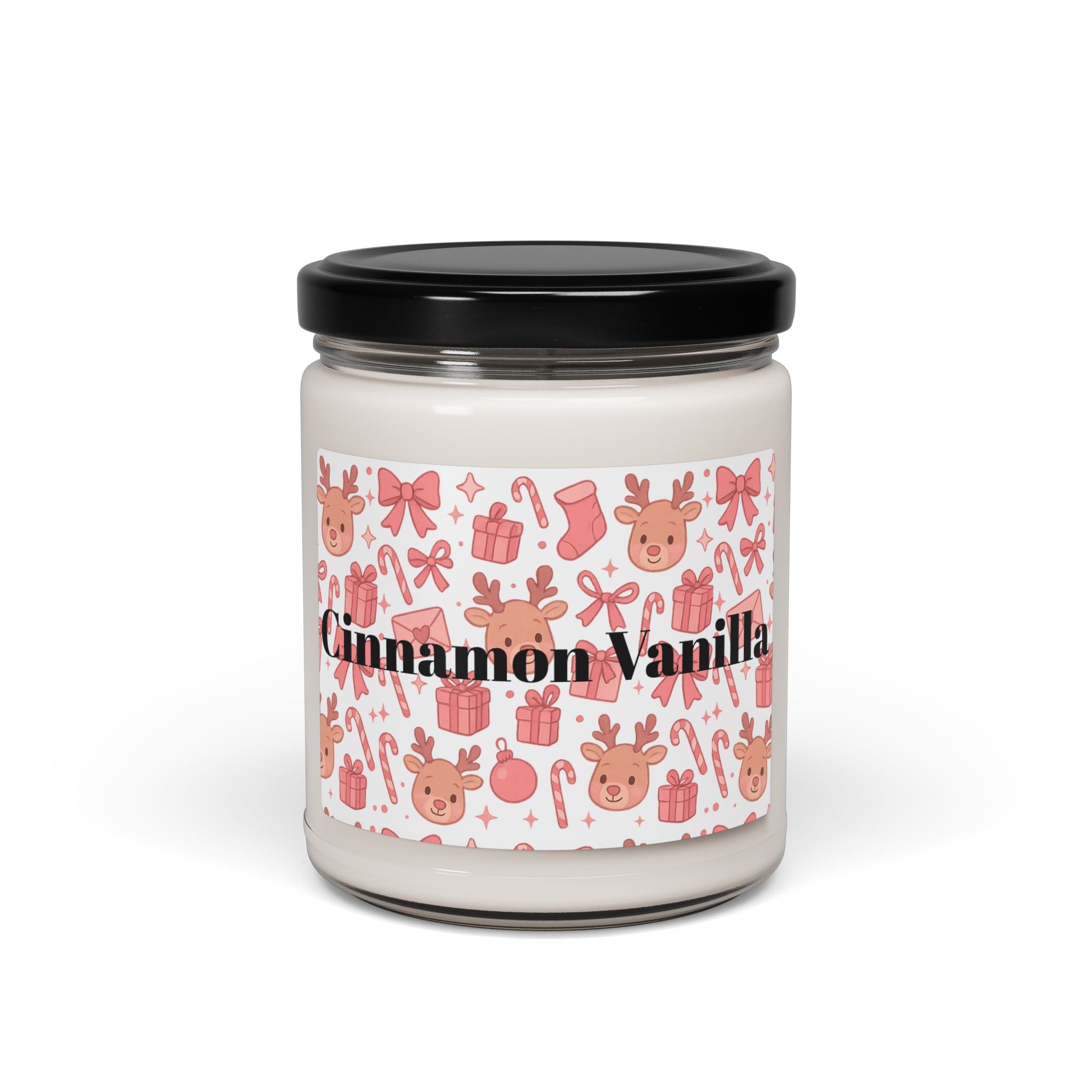 Pink Festive Cinnamon Vanilla Scented Soy Candle
