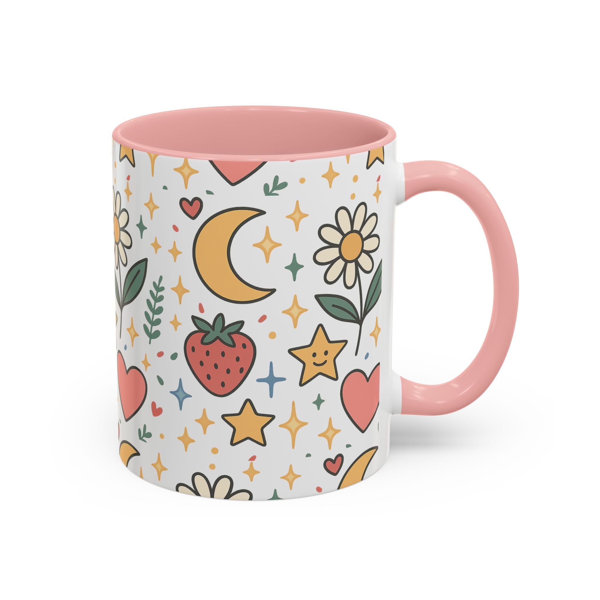 Cute Strawberries/ Flowers Mug
