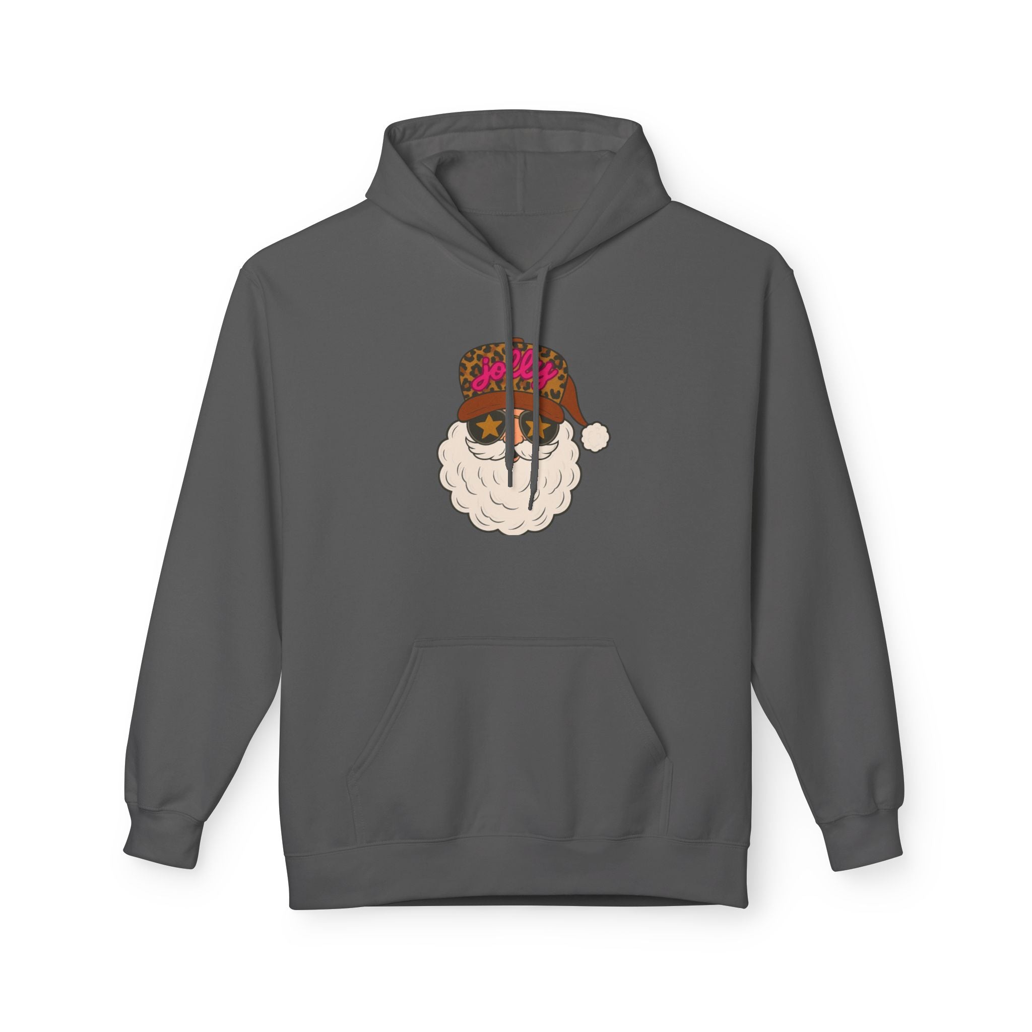 Cheetah Jolly Santa Fleece Hoodie