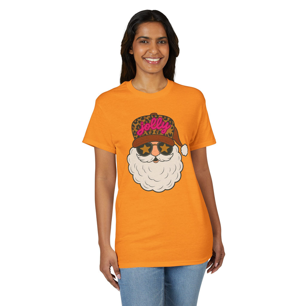 Leopard Jolly Santa Gildan unisex T-Shirt