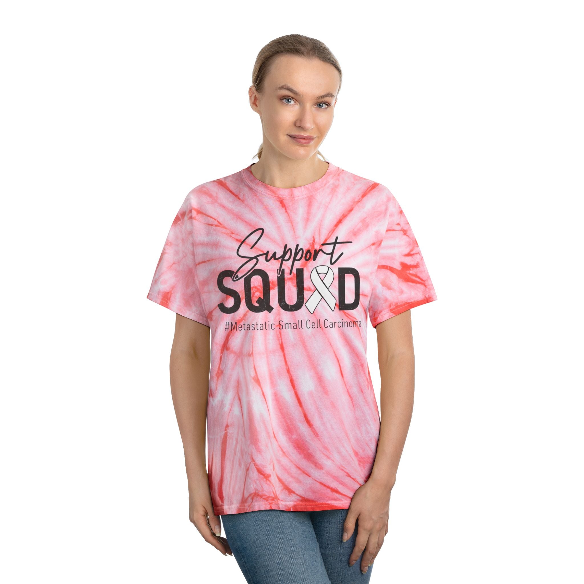 White Ribbon Support Tie-Dye Cyclone Tee