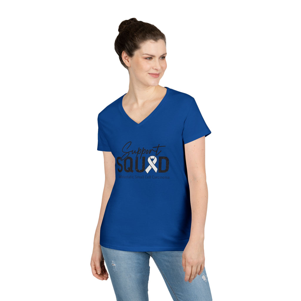 White Ribbon Support Gildan V-Neck Tee