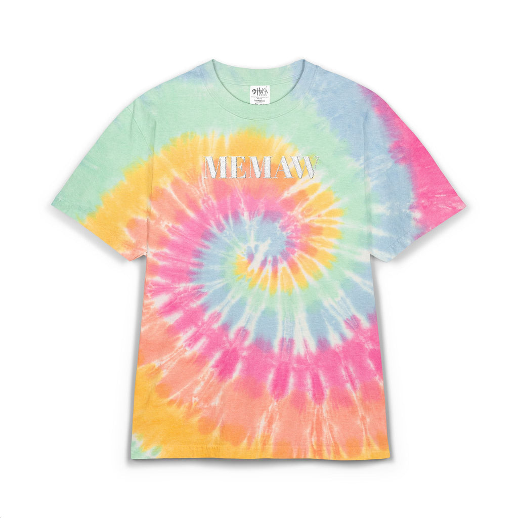 Tie- Dye Memaw Embroidered Shirt
