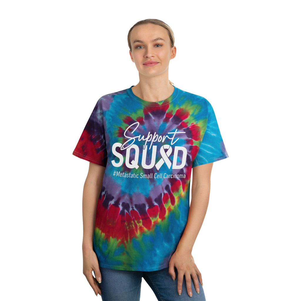 White Ribbon Support Tie-Dye Spiral Tee