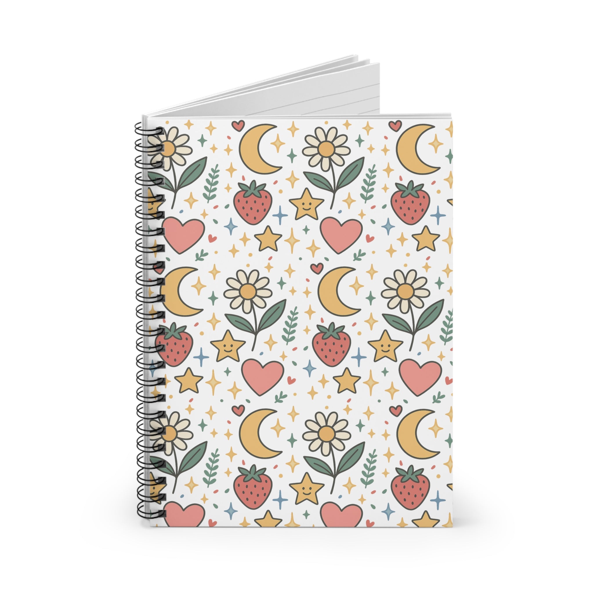 Strawberries/Flowers Spiral Notebook