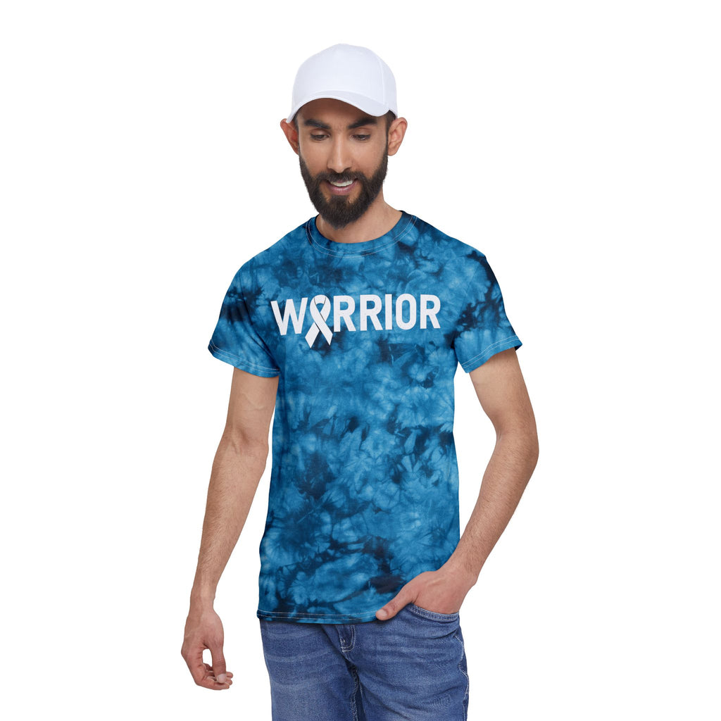White Ribbon Warrior Tie-Dye Crystal Tee