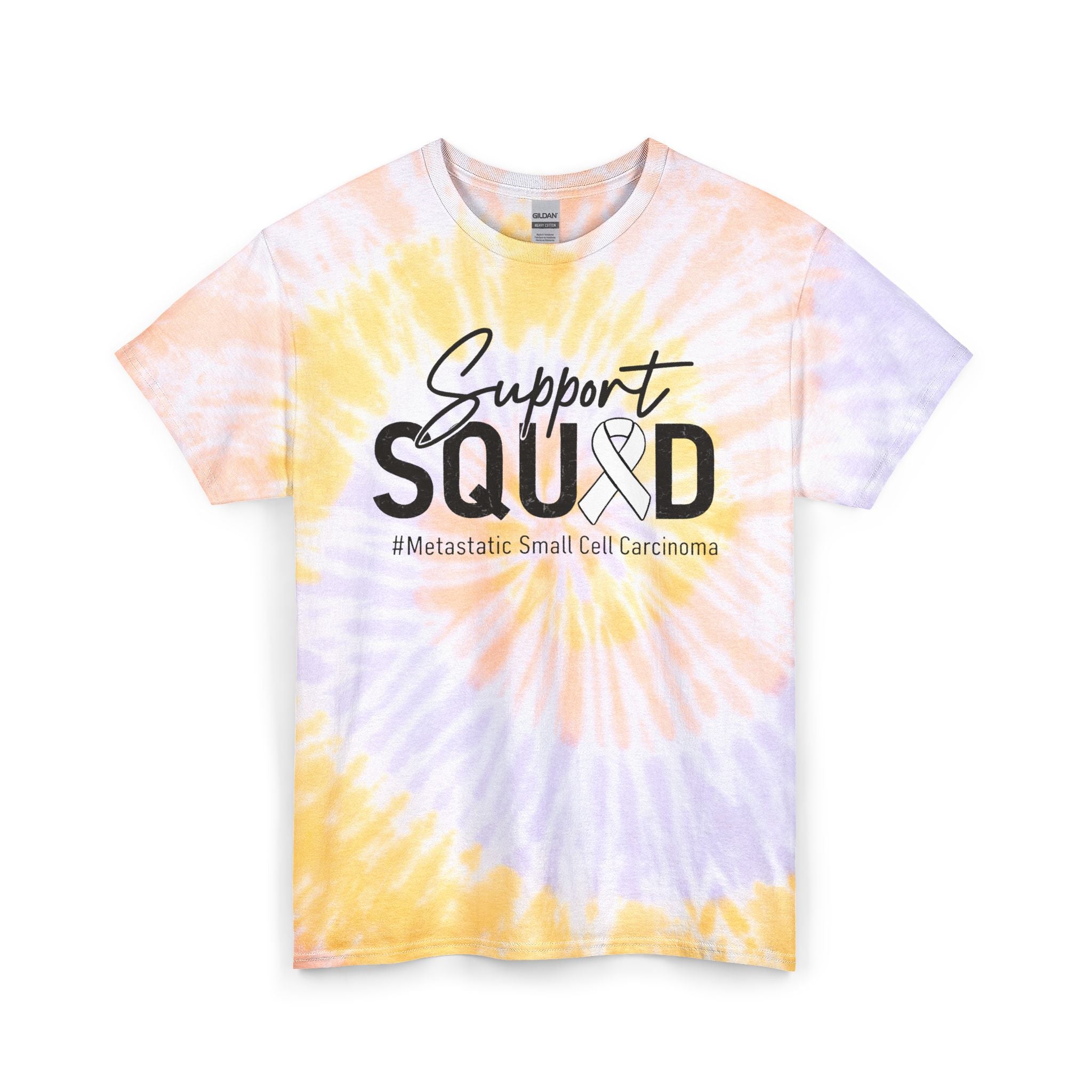 White Ribbon Support Tie-Dye Gildan unisex Tee
