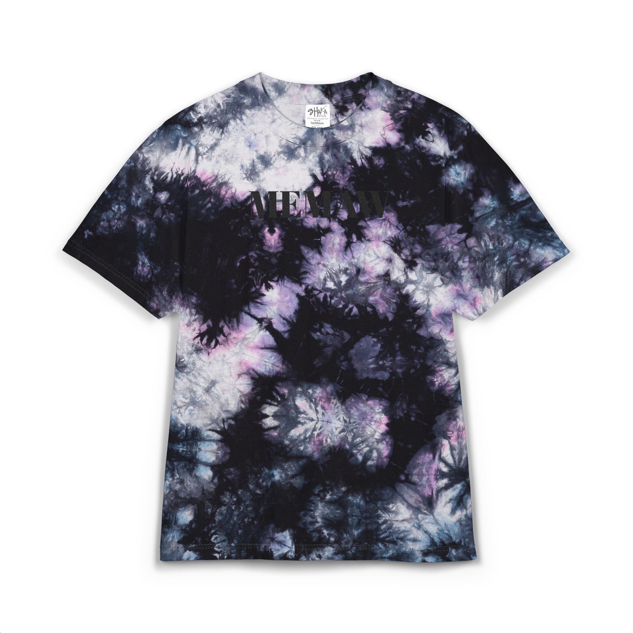 Tie- Dye Memaw Black Text Embroidered Shirt