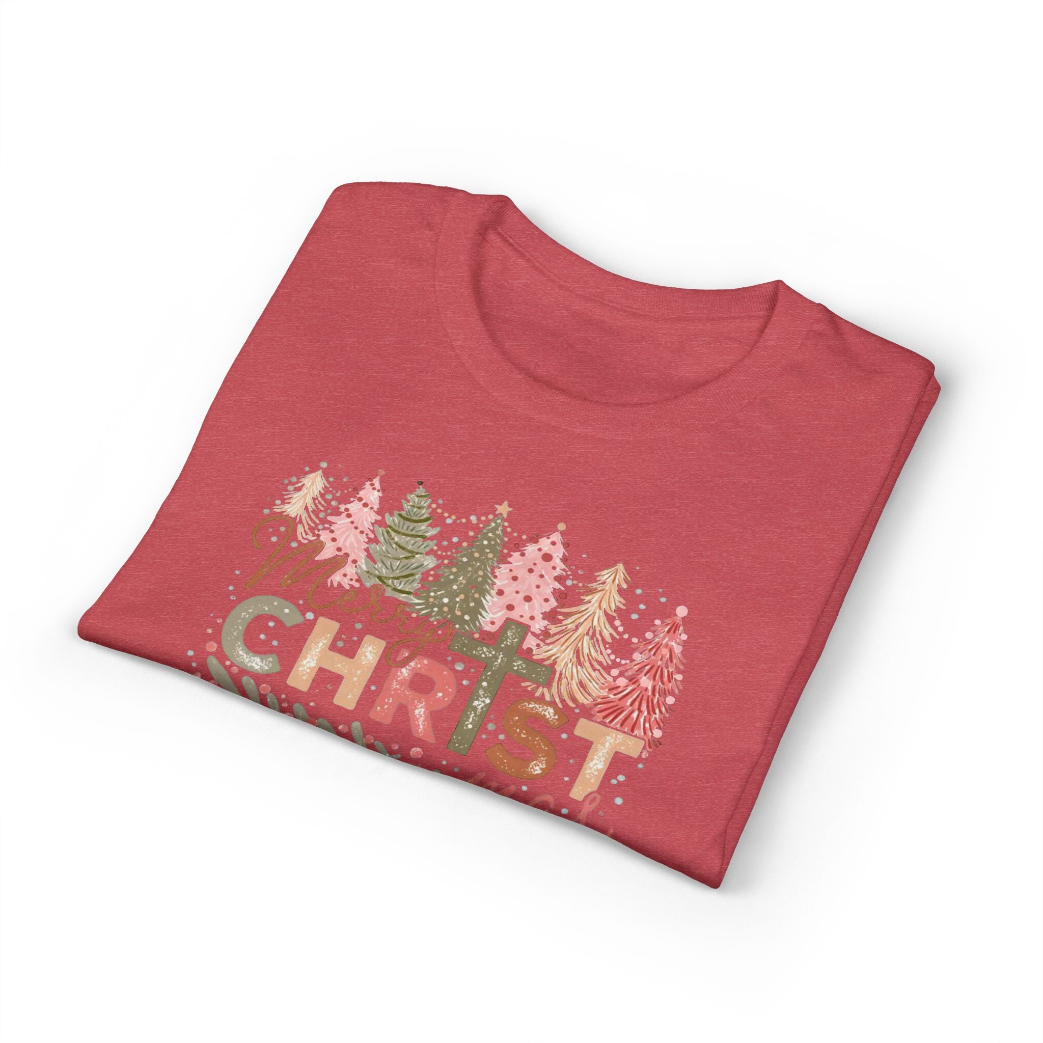 Merry Christmas Cross Gildan unisex T-Shirt