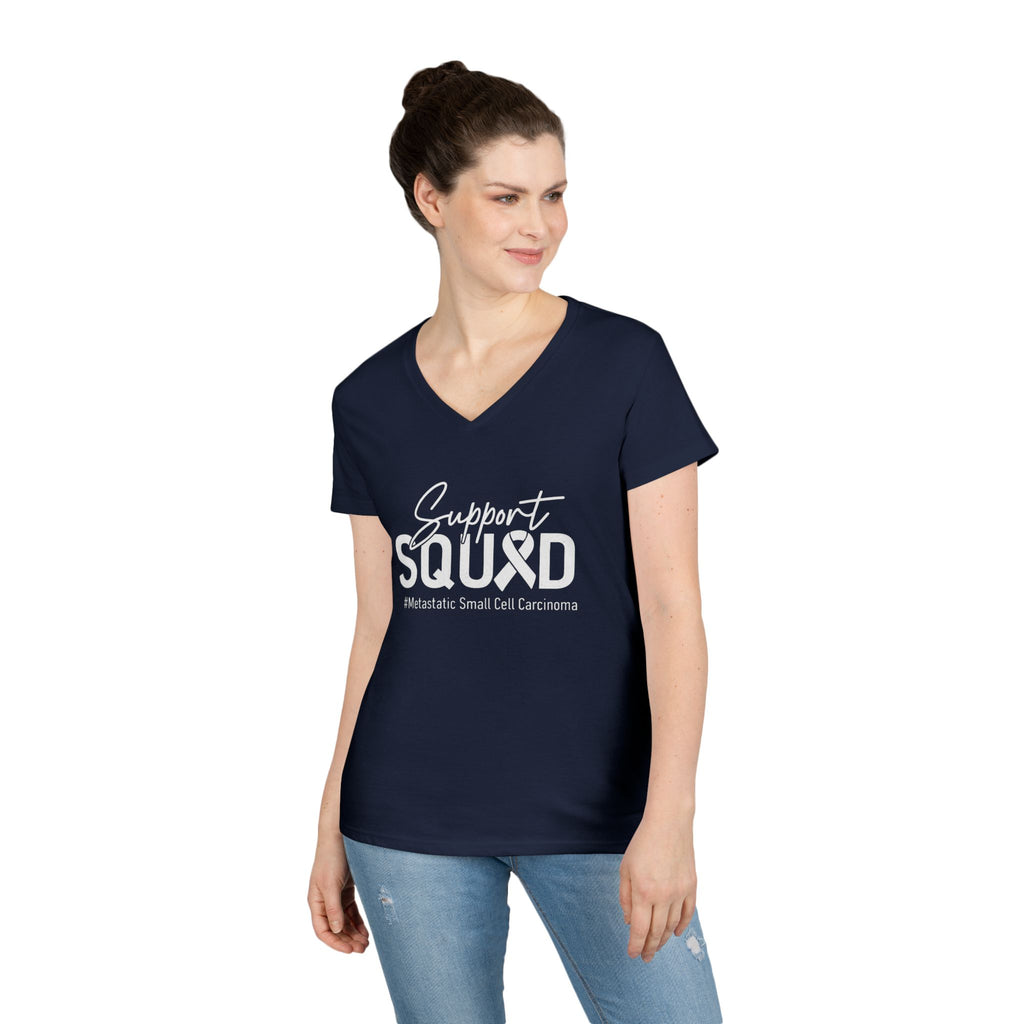 White Ribbon Support Gildan V-Neck Tee