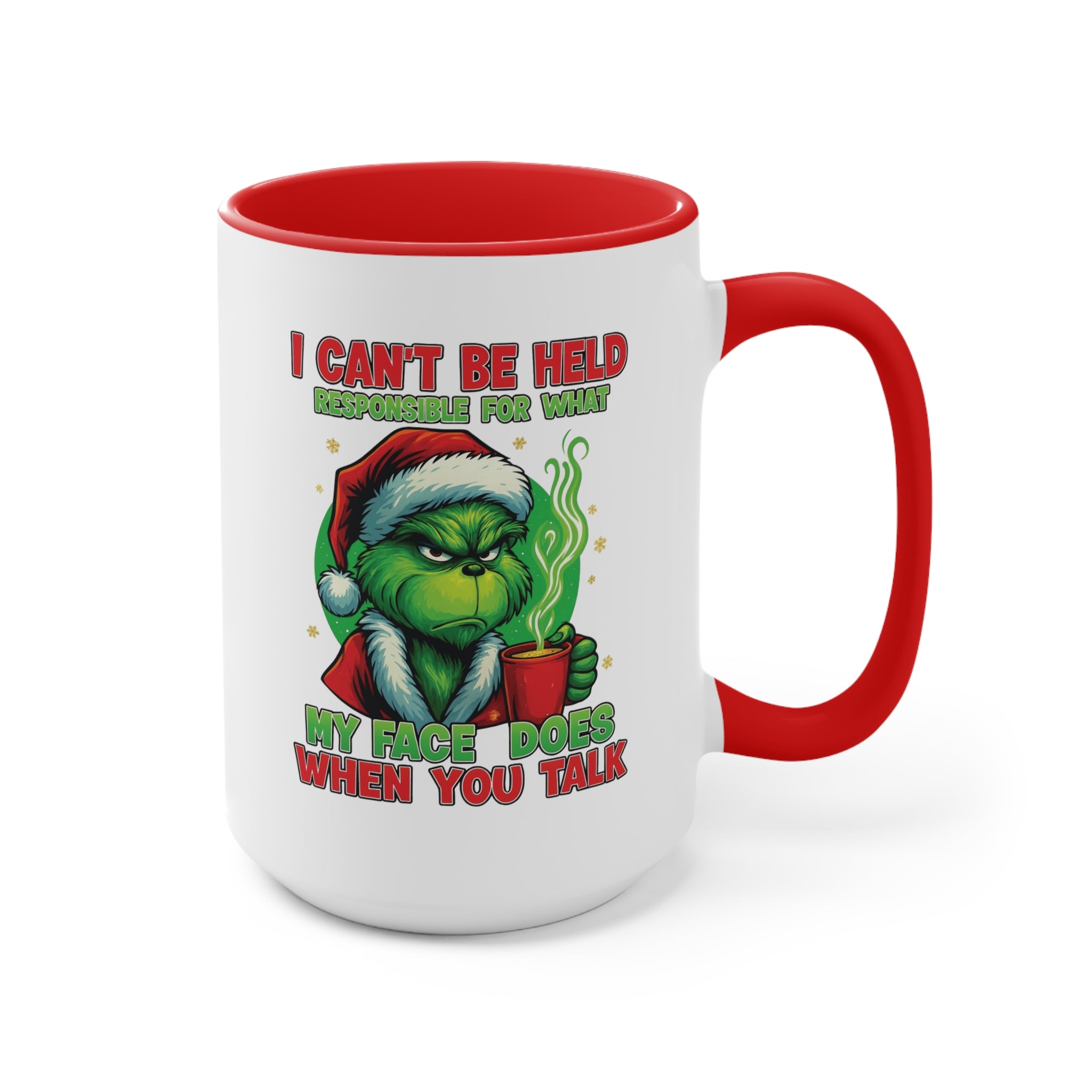 Grumpy Green Man Christmas Accent Mug