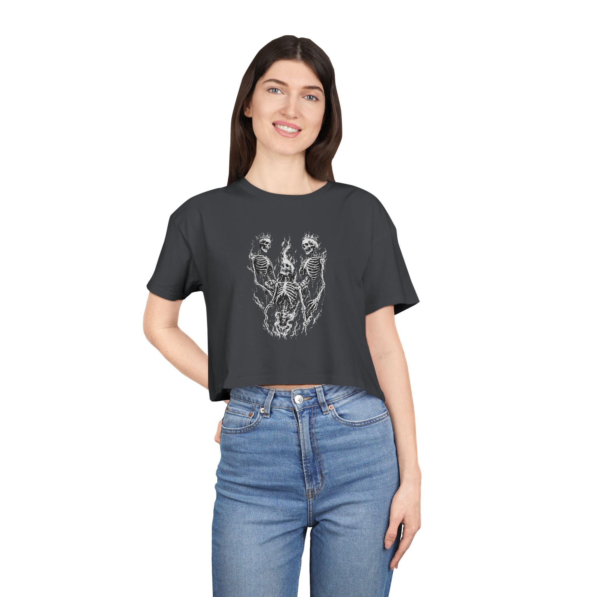 Crop Tee – Skeletons