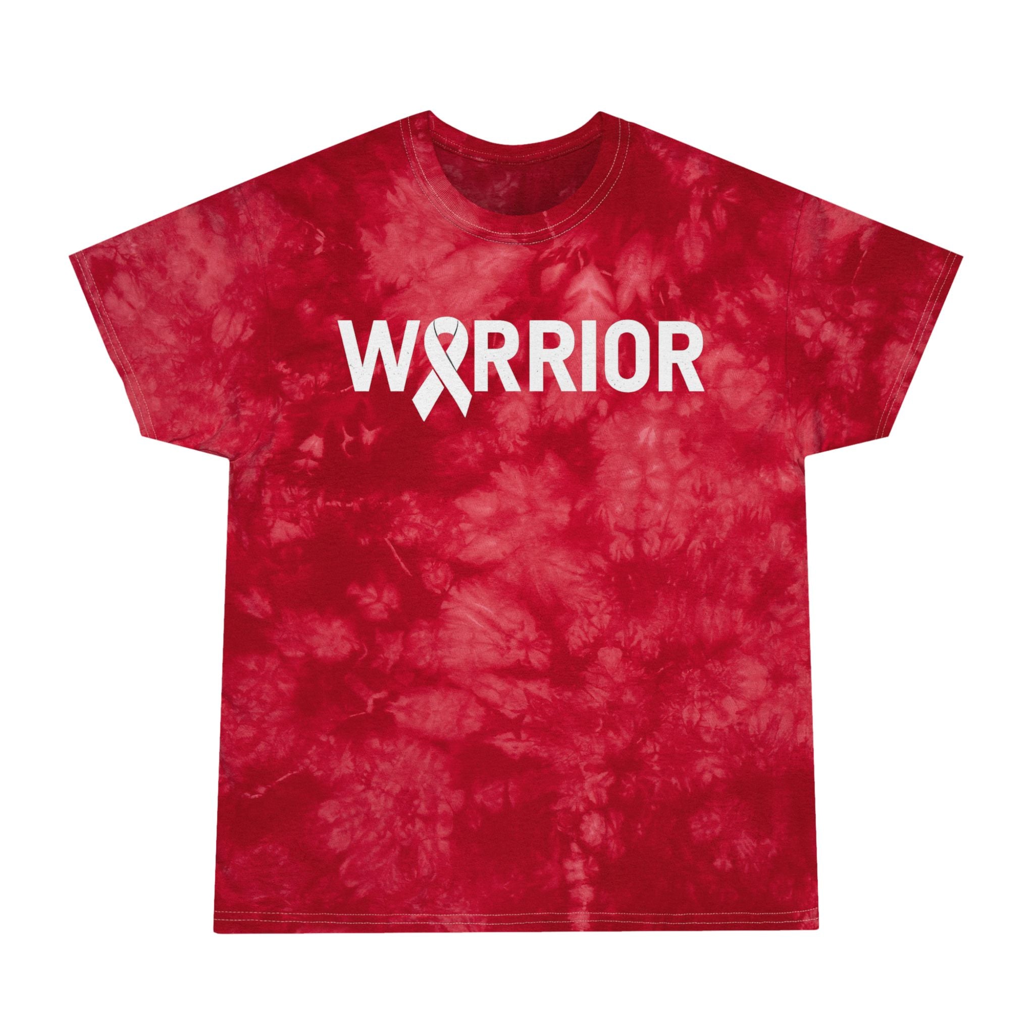 White Ribbon Warrior Tie-Dye Crystal Tee